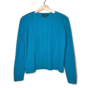 Ralph Lauren 100%Cashmere Blue Long Sleeve Sweater